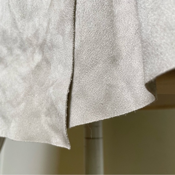 Philosophy neutral minimalist faux suede drapey zip moto jacket large collar NWT - Picture 3 of 14